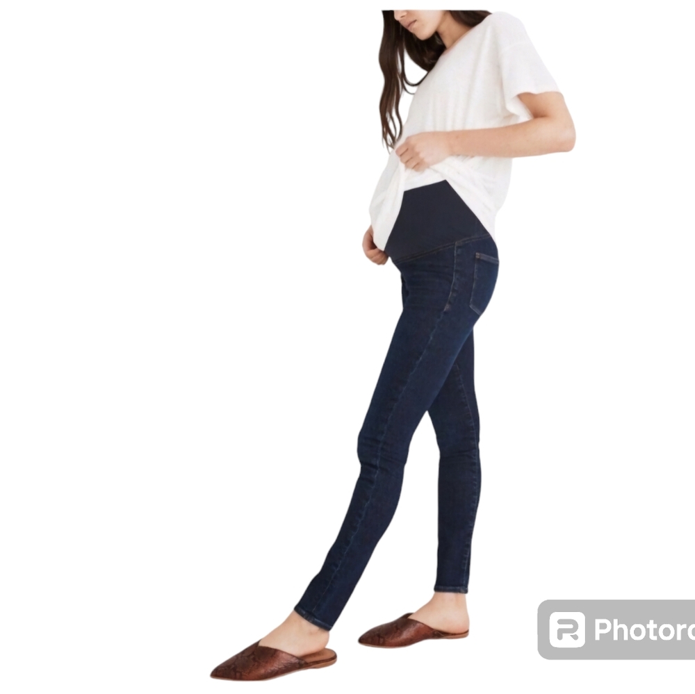 Madewell Over the Belly Skinny Tencel Maternity Jeans W 27 dark wash